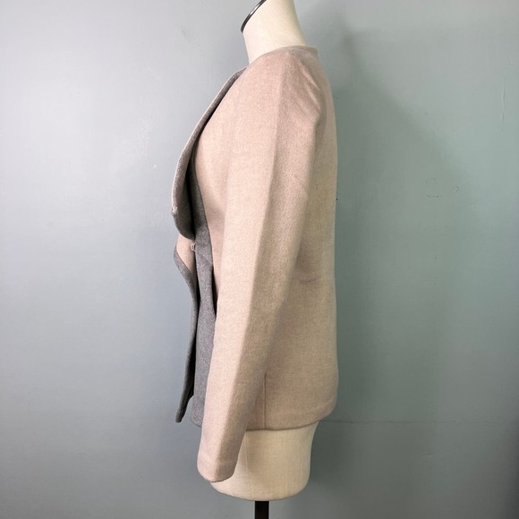 Lucky Brand Beige Tan and Gray Asymmetrical Wool Blend Jacket Women's Size XS - Picture 6 of 16